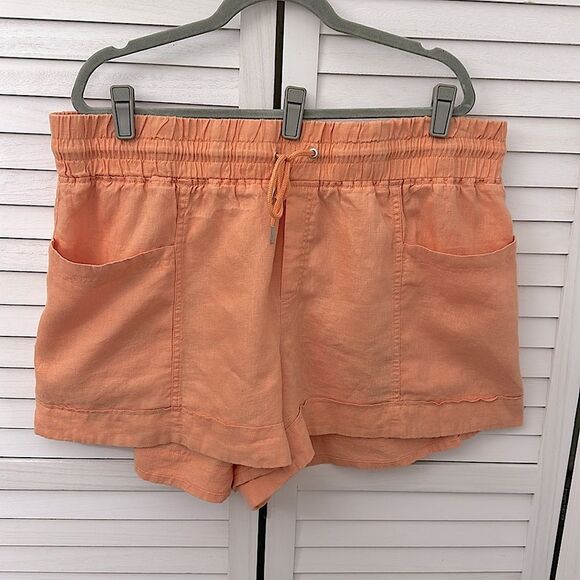 Athleta Cabo Linen Shorts Size 20  Pockets Drawstring Waist - Picture 3 of 9